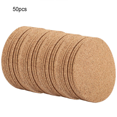 50Pcs Wood Drink Coaster Tea Coffee Cup Mat Pad Wood Tableware Home Decor