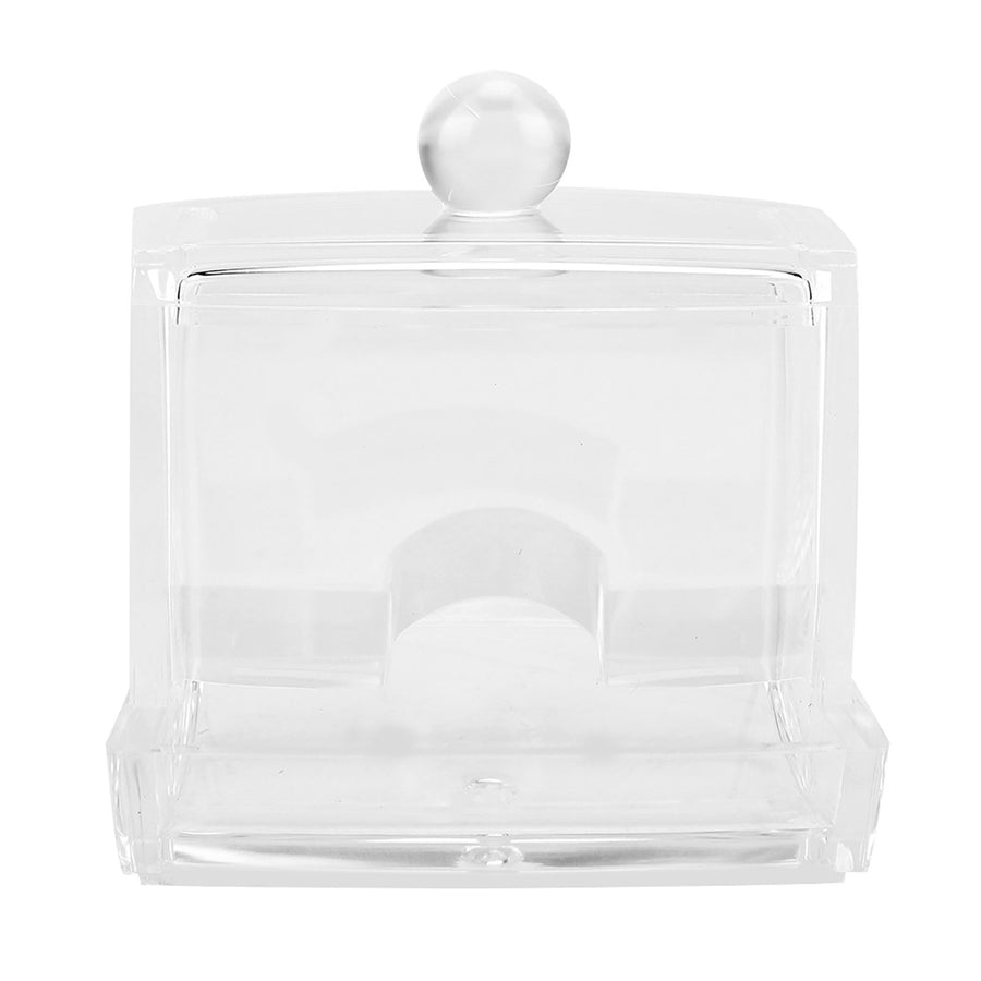 Acrylic Clear Cotton Swab Dispenser Storage Box Holder Desktop Cosmetic Makeup Case