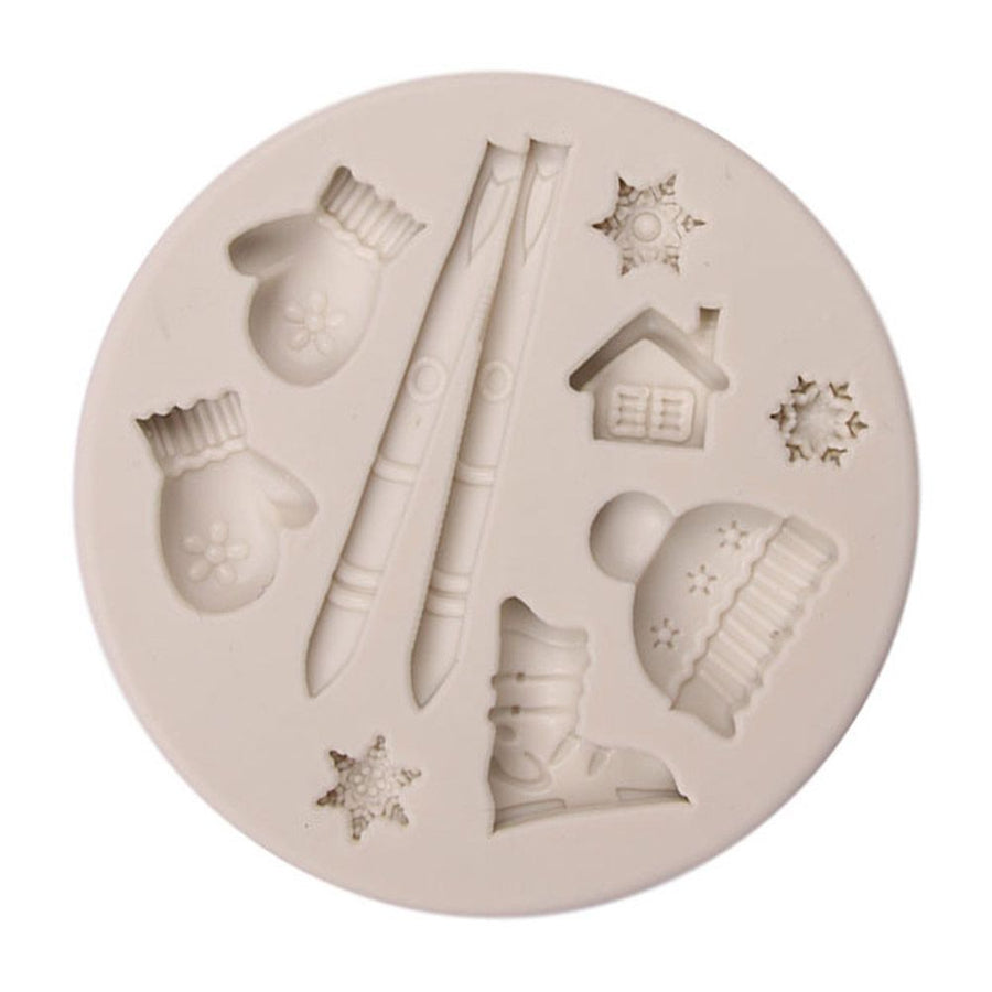 Christmas Style Series Chocolate Mould Deer Pine Cone Bear DIY Silicone Cake Mold 01#