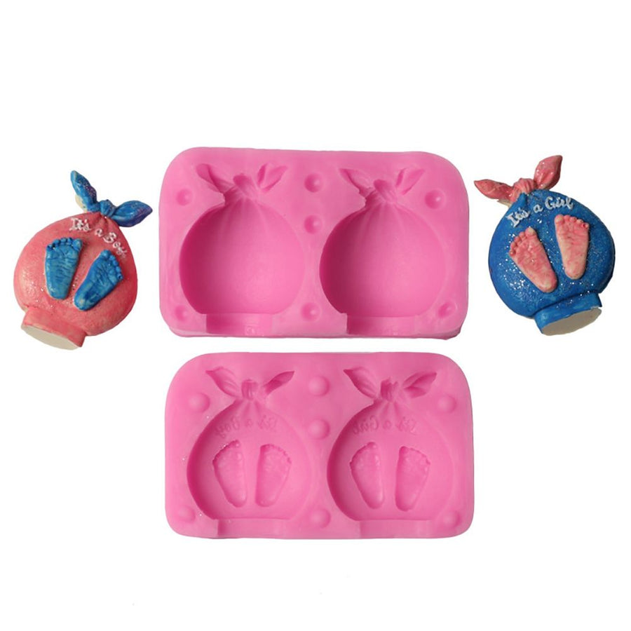 Boy Girl Foot Fondant Cake Decoration Mold Silicone DIY Baking Tool