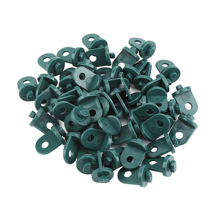 50 PCS Plastic Greenhouse Hook Plant Flower Hanger (Green)