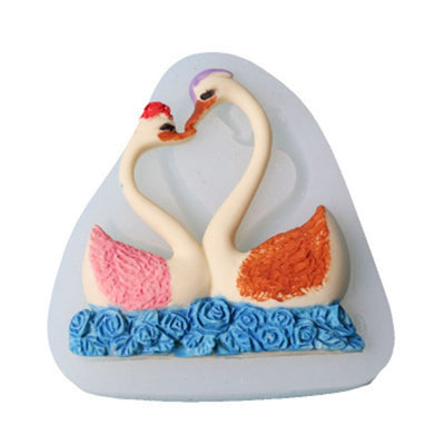 Silicone Cake Mold Sweet Couple Swan Pattern Desserts Chocolate Baking DIY Mold Making Tool