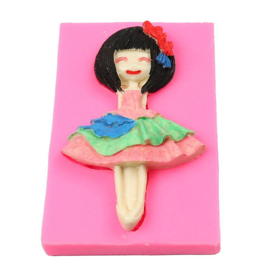 Silicone Cake Mold Ballet Dancing Girl Pattern Pudding Desserts Baking Mold Soap Making Tool