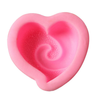 Spiral Loving Heart Cake Baking Cookie Chocolate Sugar Paste Candle Soap Silicone Mold Bakeware
