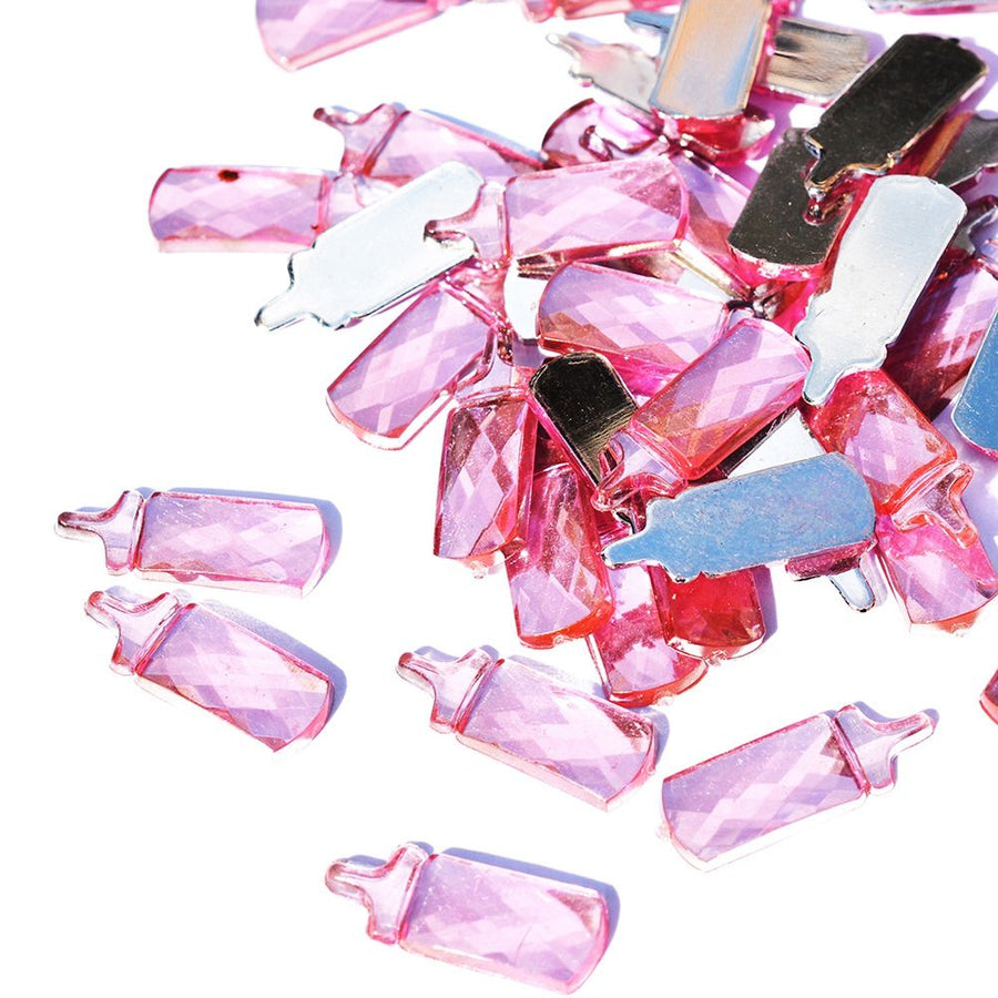 100pcs Baby Shower Birthday Party Gift Decoration Toy Accessories (Pinkbottle)