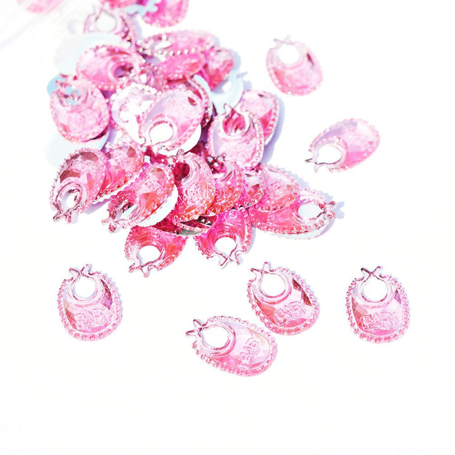 100pcs Baby Shower Birthday Party Gift Decoration Toy Accessories (Pinkbib)