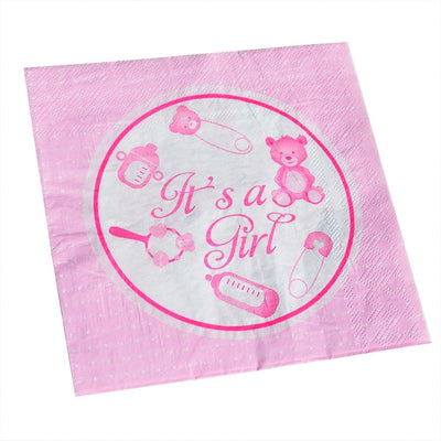 20Pcs It's A Boy Girl Adorable Baby Shower Birthday Party Celebration Paper (Pink)