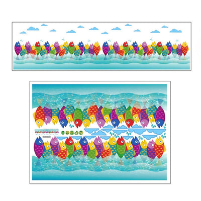 PVC Colorful Ocean Fish Wall Skirting Stickers Poster Decor for Children Room Bathroom