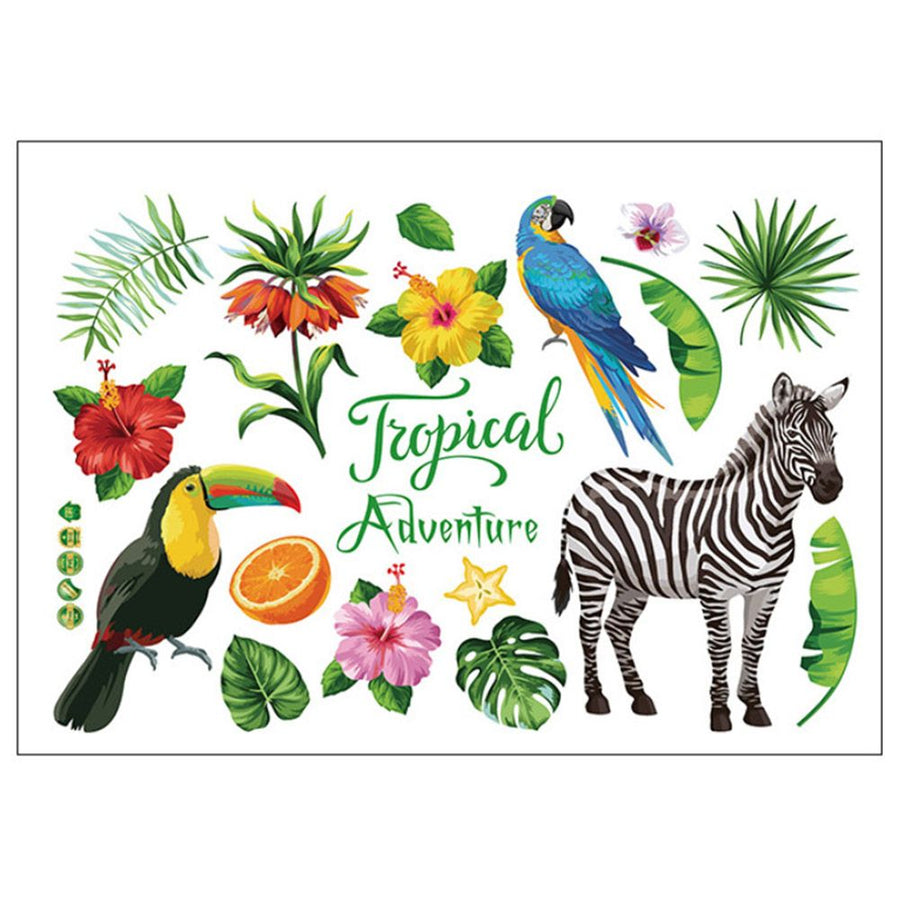 Tropical Rain Forest Wall Floor Stickers for Home Bedroom Backdrop Business Decoration SK7169