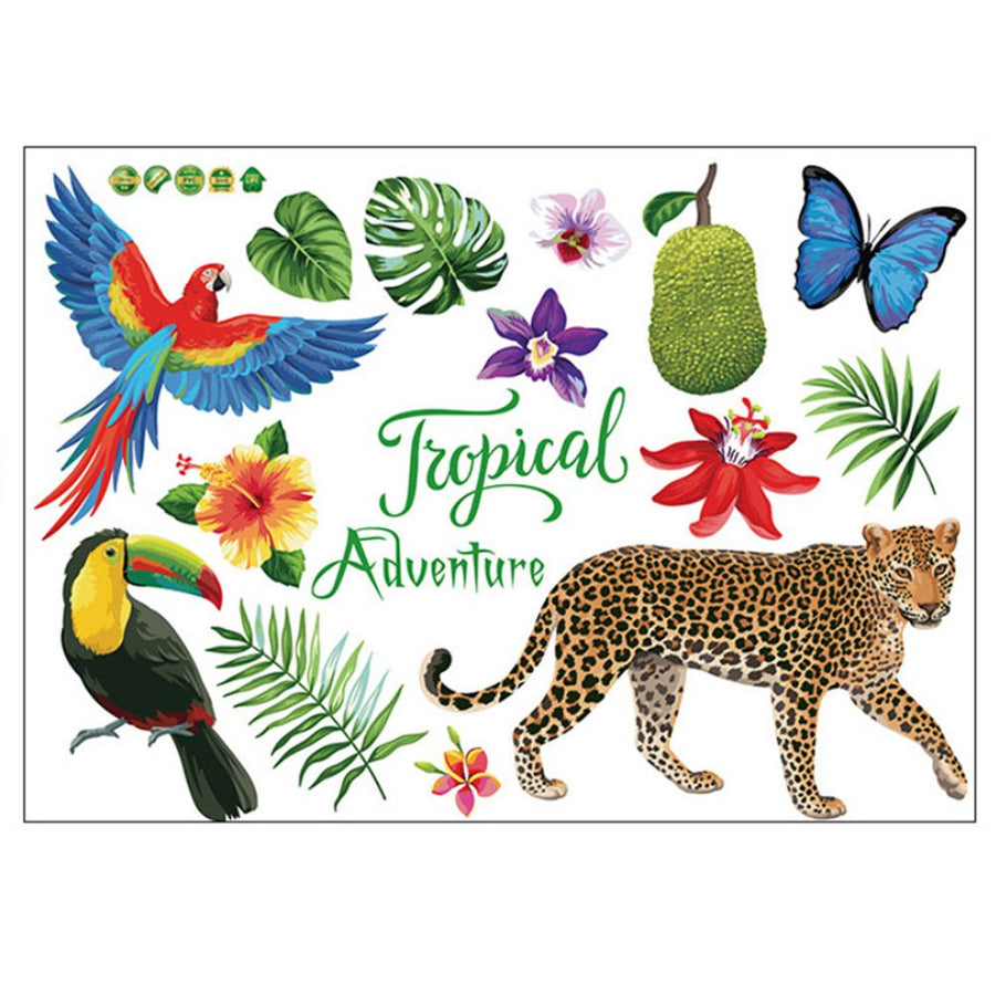 Tropical Rain Forest Wall Floor Stickers for Home Bedroom Backdrop Business Decoration SK7170