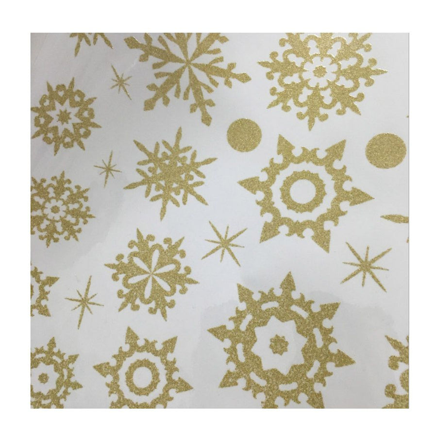 Winter Snowflake Self adhesive Removable Decorative Sticker for Home Office Decor(Golden)