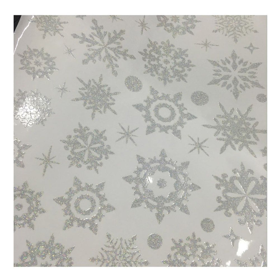 Winter Snowflake Self adhesive Removable Decorative Sticker for Home Office Decor(Silver)