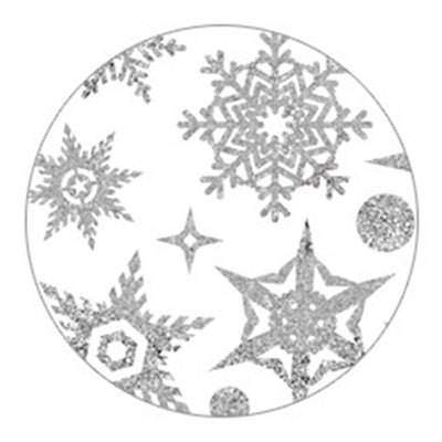 Winter Snowflake Self adhesive Removable Decorative Sticker for Home Office(Silver)