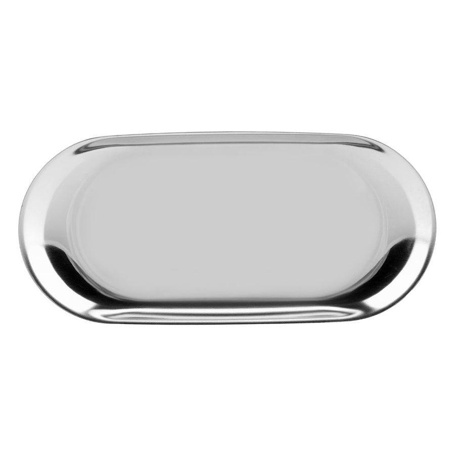 Nordic Style Stainless Storage Tray Cosmetics Jewelry Cake Plate for Office Desks(Silver L)
