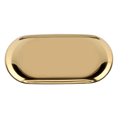 Nordic Style Stainless Storage Tray Cosmetics Jewelry Cake Plate for Office Desks(Golden S)