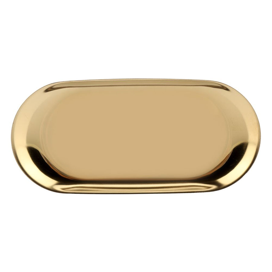 Nordic Style Stainless Storage Tray Cosmetics Jewelry Cake Plate for Office Desks(Golden L)
