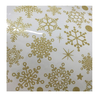 Winter Snowflake Self adhesive Removable Decorative Sticker for Home Office(Golden)