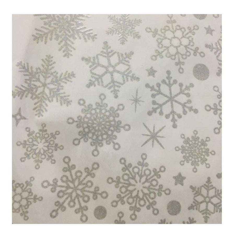 Winter Snowflake Self adhesive Removable Decorative Sticker for Home Office(Silver)