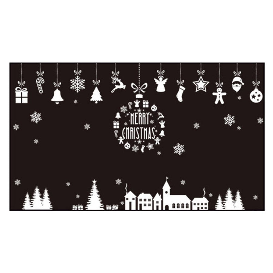 Christmas Element Pattern Snowflake Self adhesive Removable Decorative Sticker for Home Office