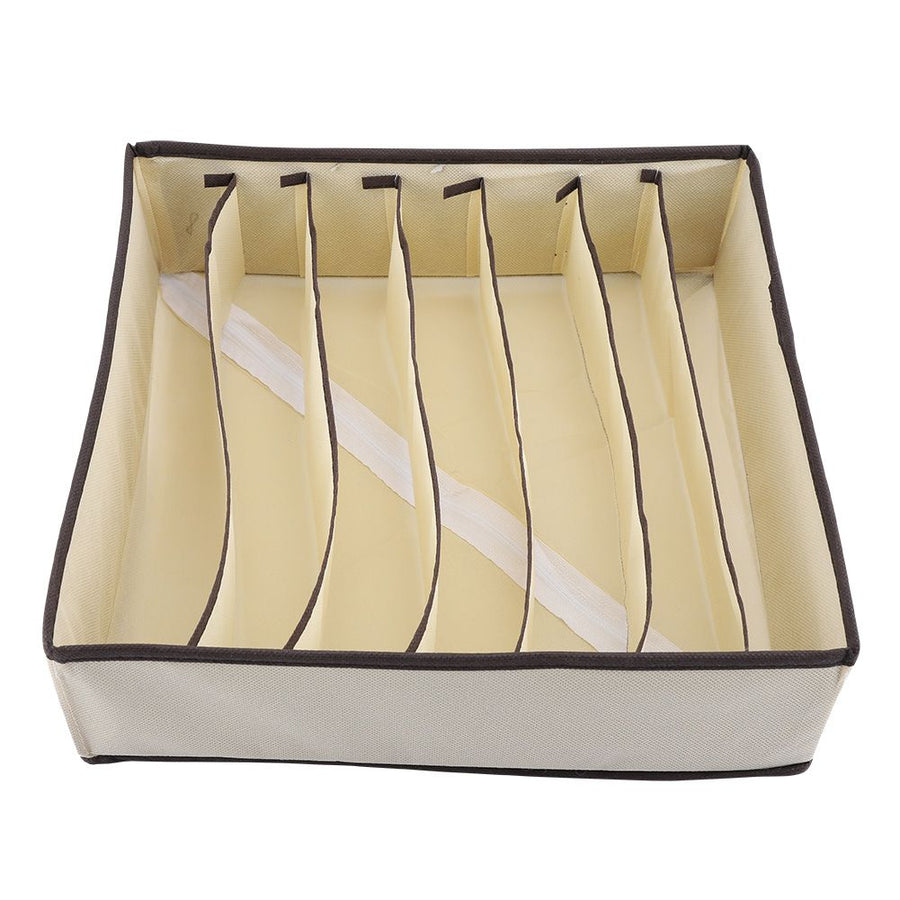 Portable Foldable Durable Divider Storage Box Case Container for Bra Underwear Sock(7 Grids)