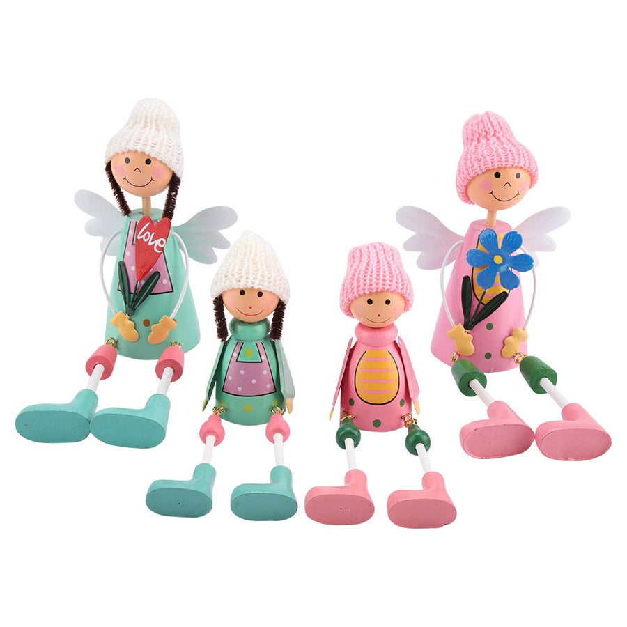 4PCS / Set Exquisite Miniature Dolls Ornament Decor Gift Home Office (Sisters)