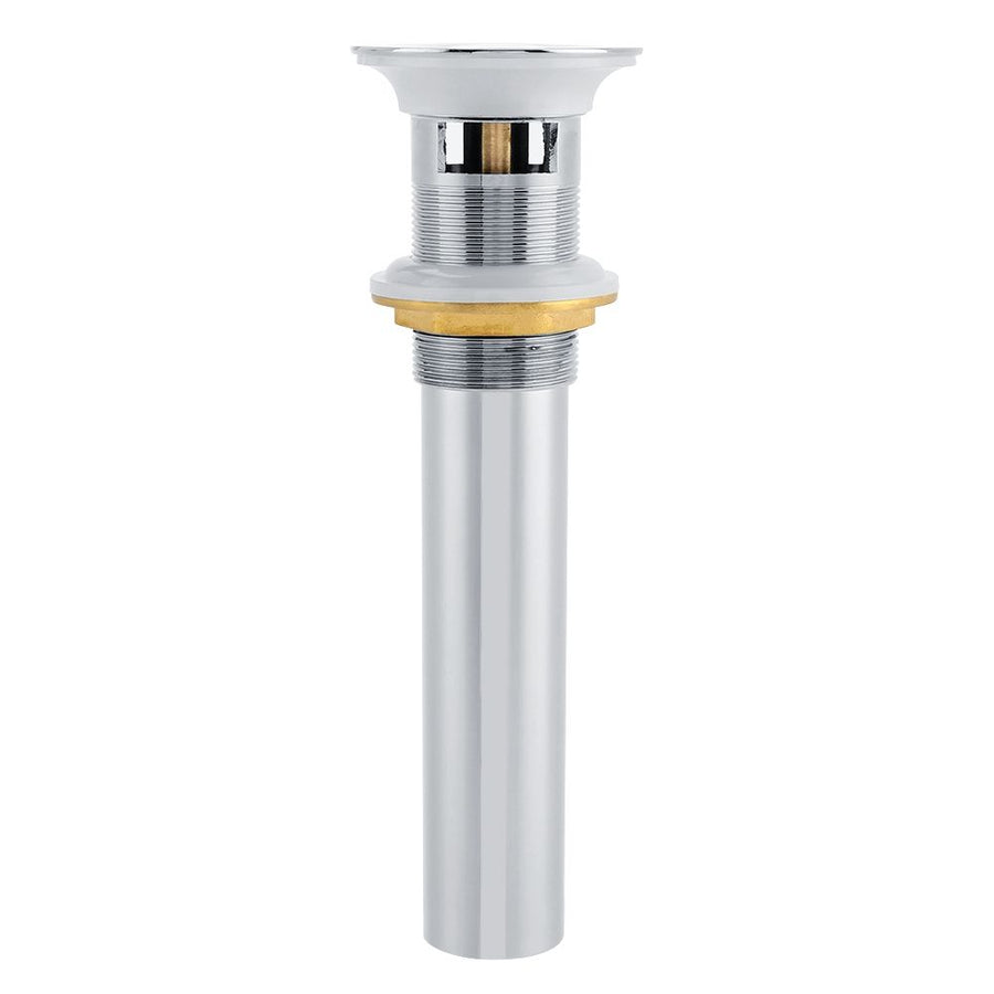 G1-1/4" Brass Bathroom Basin Sink Pop Up Drain Assembly with Overflow (Silver Chrome)