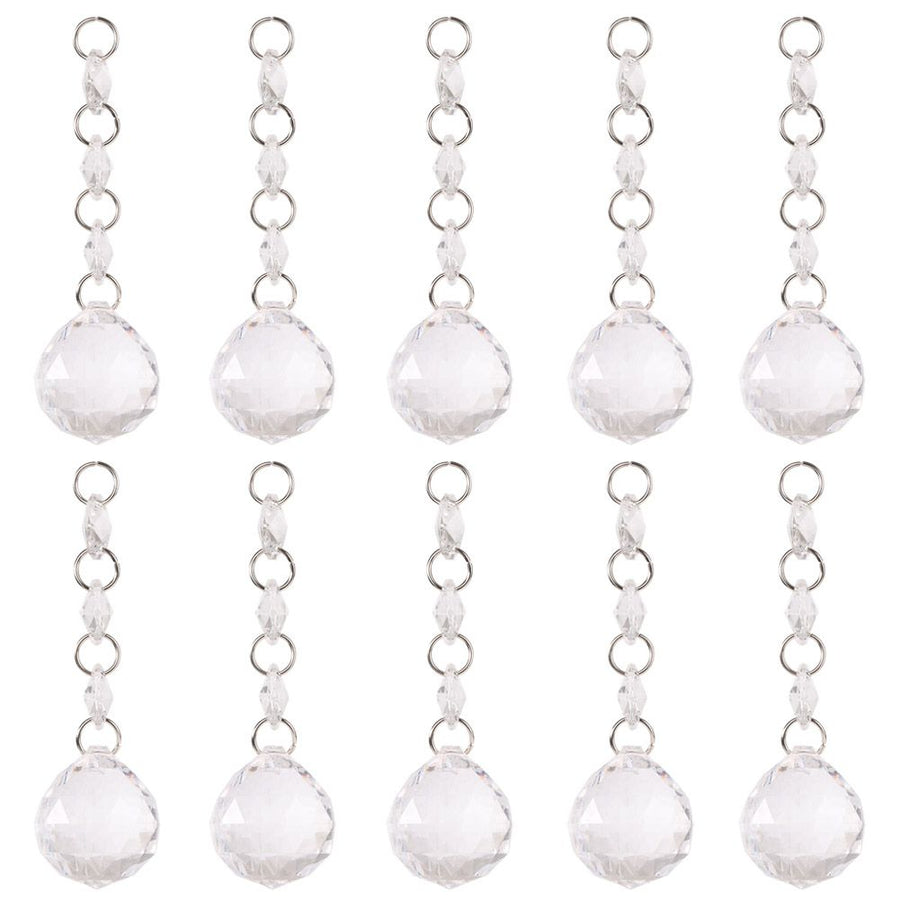 DIY Transparent Acrylic Ball Bead Hanging Pendant Decoration Ornament Accessory (E)