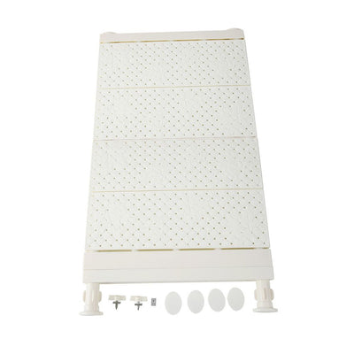 Upgraded Adjustable Storage Rack Space Saving Compartment Collecting Shelf White 53-90cm