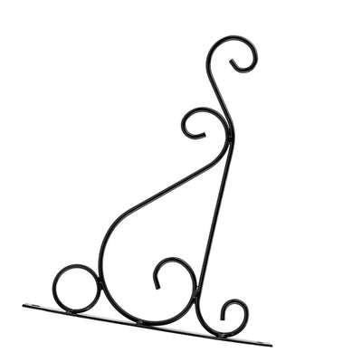 Iron Plant Hanger Wall Hanging Bracket Flower Hook for Home Garden Decoration 25*21cm(Black)