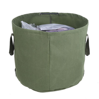 Portable Waterproof Reusable Canvas Garden Lawn Leaf Trash Waste Bag Container Storage Tote