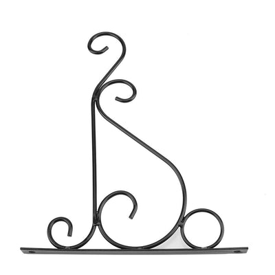Iron Plant Hanger Wall Hanging Bracket Flower Hook for Home Garden Decoration 30*21cm(Black)