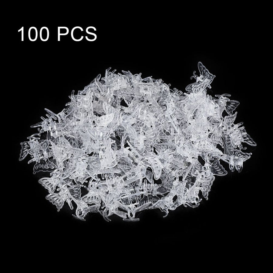 100Pcs Garden Tools Stem Clips Grow Upright Orchid Plastic Mini Stalks Flower