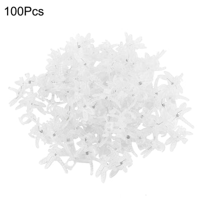 100Pcs Garden Tools Stem Clips Grow Upright Orchid Plastic Mini Stalks Flower Transparent
