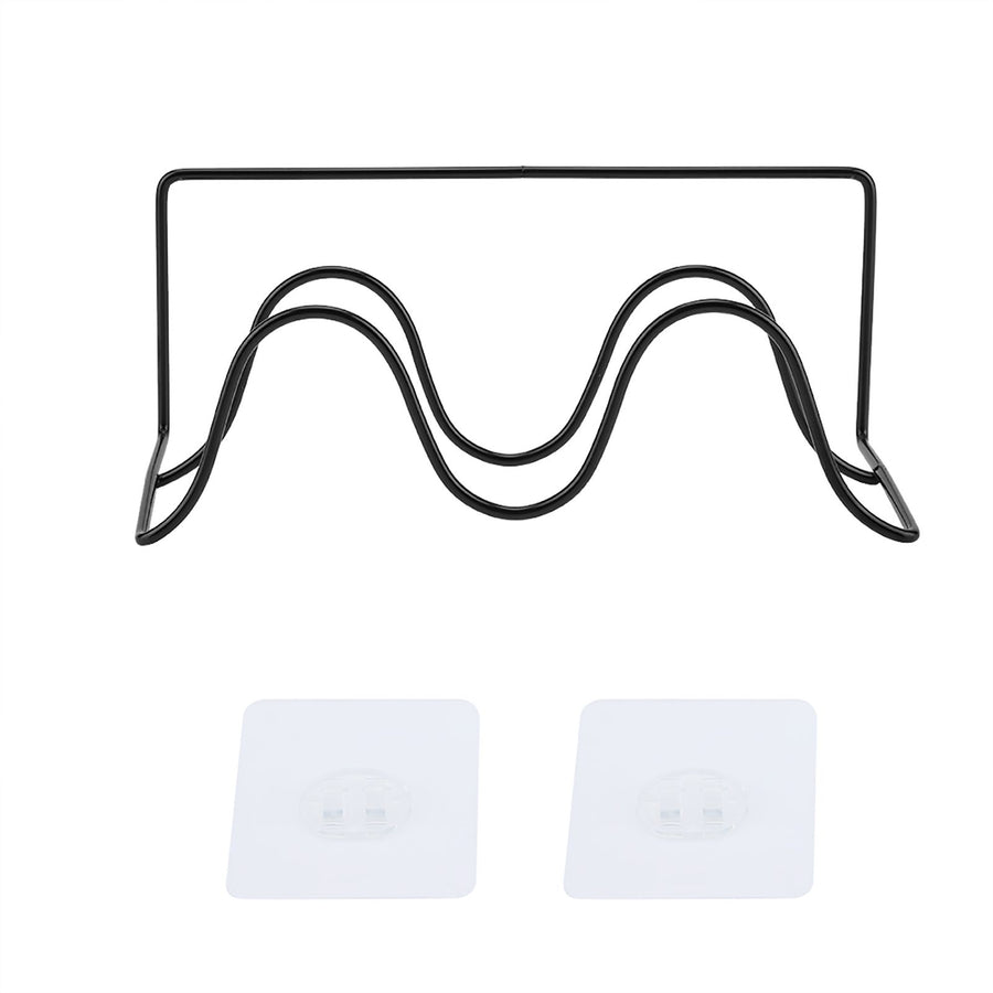 Double Layer Shoes Rack Hanger Shelf Holder Wall Mounted Shoes Rack (Black)