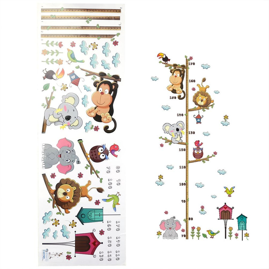 Adhesive Cute Elephant Lion Kids Height Chart Wall Sticker Vinyl Decal Baby Nursery Room