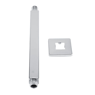 Square Stainless Steel Top Shower Arm Pipe Wall Mount for Bathroom Ceiling Shower Head(25 cm)
