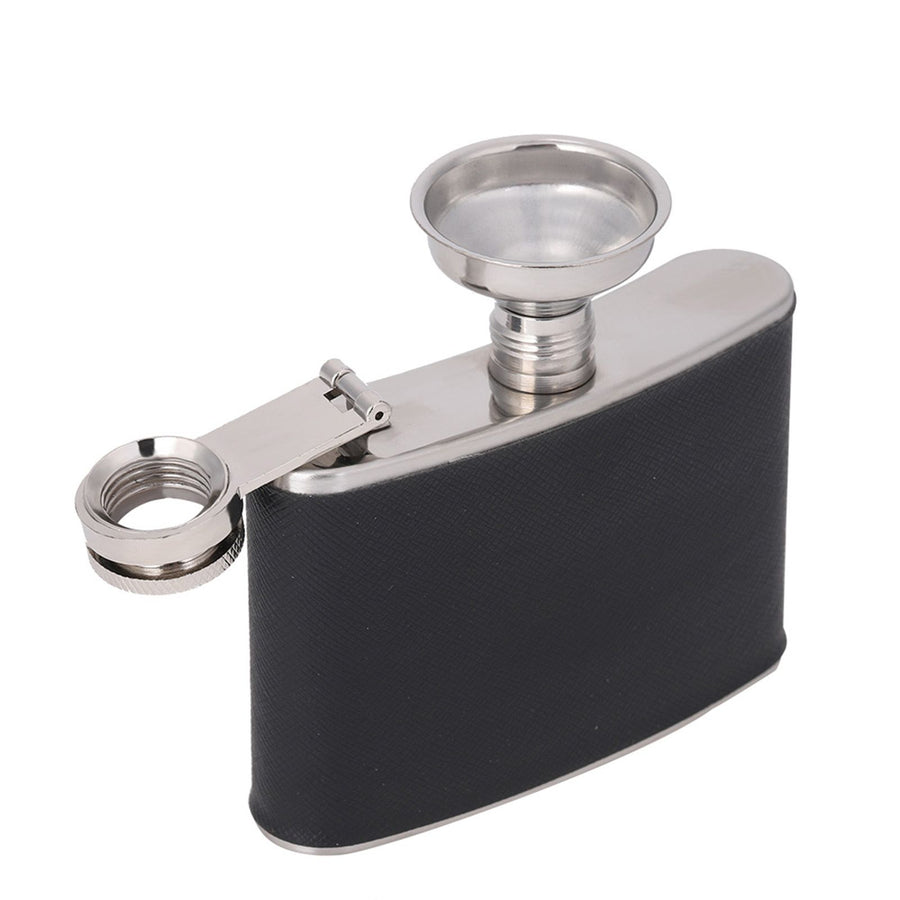 Portable Stainless Steel Wine Whiskey Flask Elegant Leather Hip Alcohol Bottle 4oz/120mL