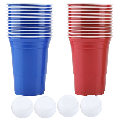 Beer Pong Set Beer Pong Drinking Game Set Beer Pong Cups22 Cups 4 PingPong Balls Red Blue