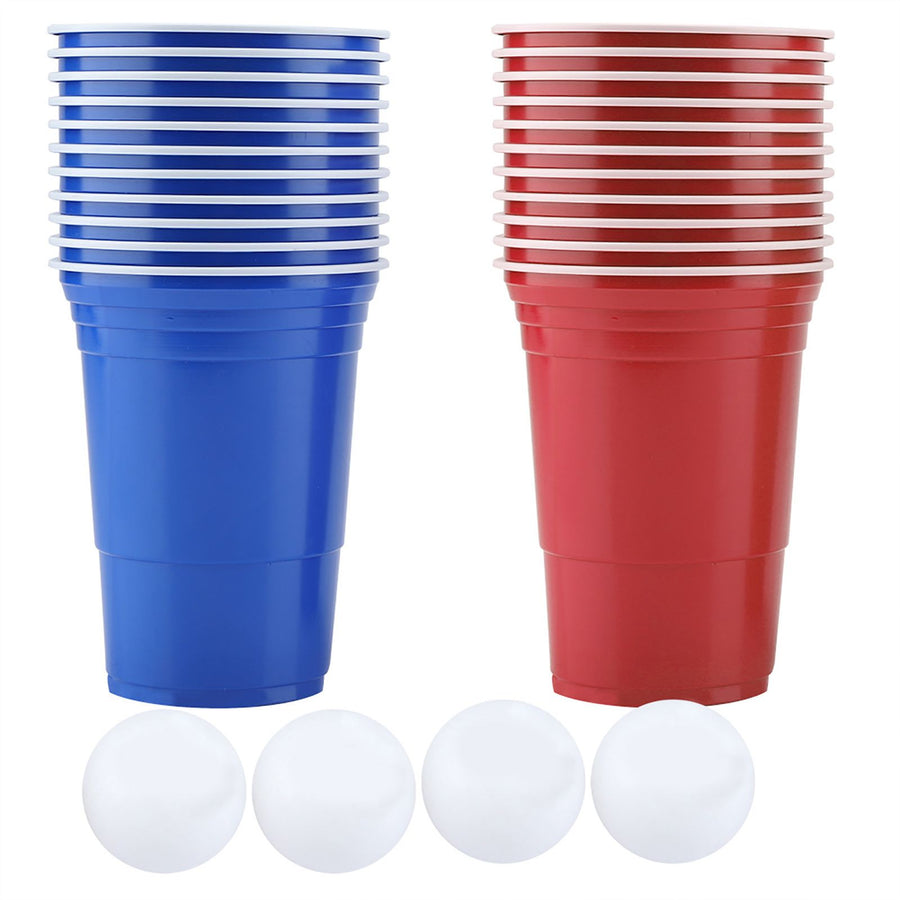 Beer Pong Set Beer Pong Drinking Game Set Beer Pong Cups22 Cups 4 PingPong Balls Red Blue