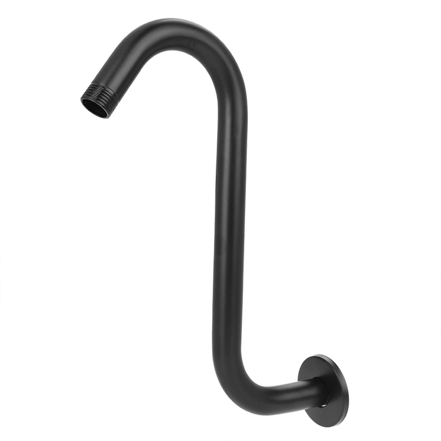 8in 201 Stainless Steel High Rise S-Curved Shower Extension Arm G1/2" Bathroom Accessory Black