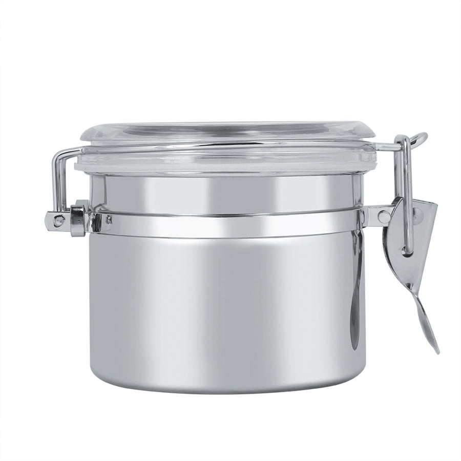 Stainless Steel Coffee Canister Food Storage Jar Tea Sugar Milk Powder Container (10*7.4cm)