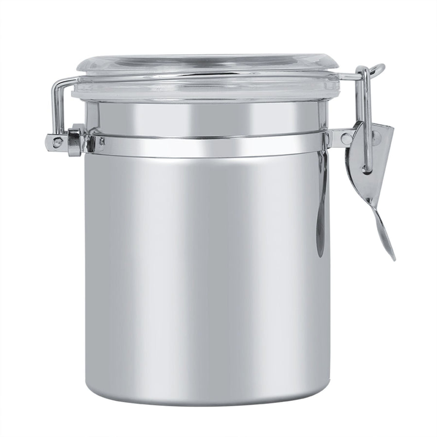 Stainless Steel Coffee Canister Food Storage Jar Tea Sugar Milk Powder Container (10*11cm)