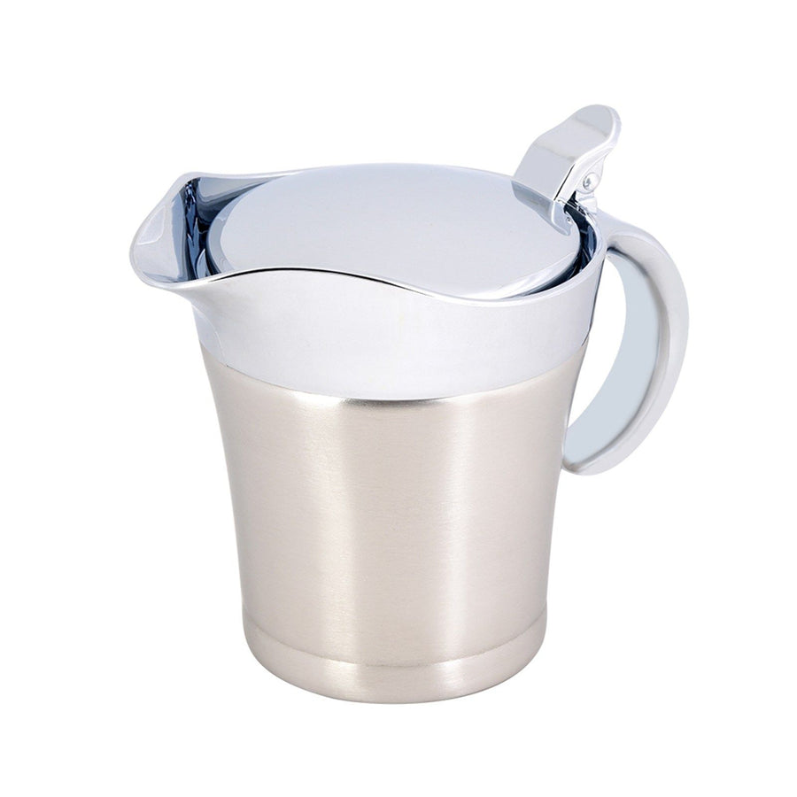 304 Stainless Steel Thermal Insulated Double Wall Sauce Gravy Boat Pot Serving Jug(S,450ml)
