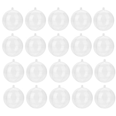 20 Pcs Clear Fillable Ornament Balls DIY Plastic Ball Christmas Decoration Tree Ball (5cm)