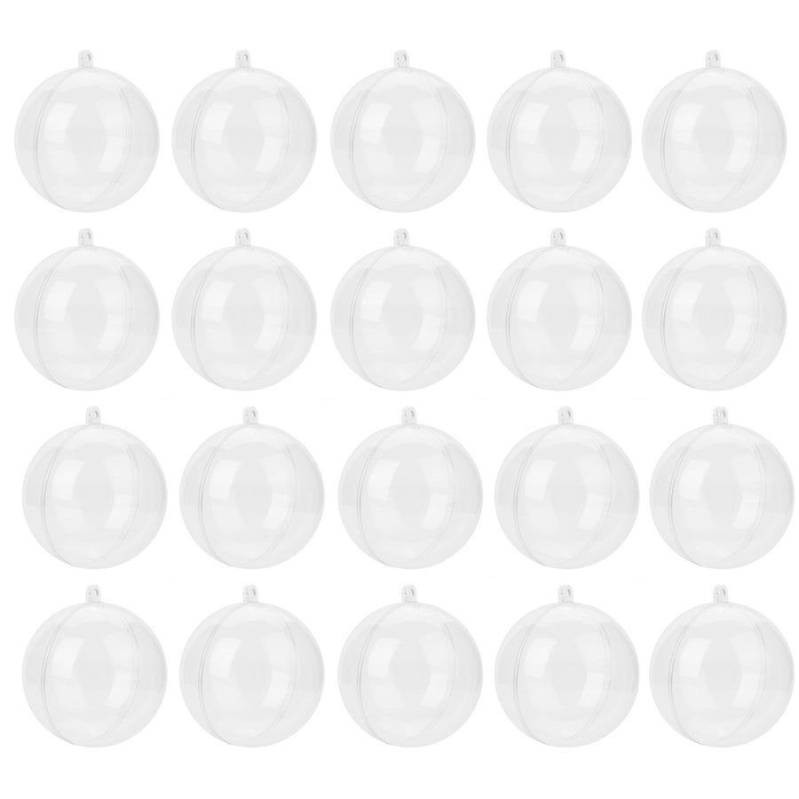20 Pcs Clear Fillable Ornament Balls DIY Plastic Ball Christmas Decoration Tree Ball (5cm)