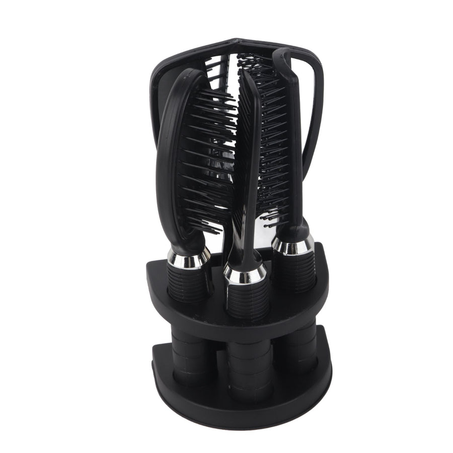 5PCS/Set Hair Comb Set Anti Static Hair Brush Black Mirror Comb Set Non Slip Handle Styling Comb Kit