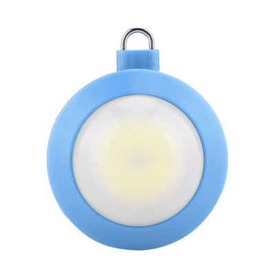 Mini COB LED Super Bright Round Camping Lights Outdoor Night Lamp with Hook((Blue)