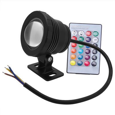 RGB LED Underwater Light Waterproof Multi color Outdoor Garden Spotlight AC/DC 12V (black)