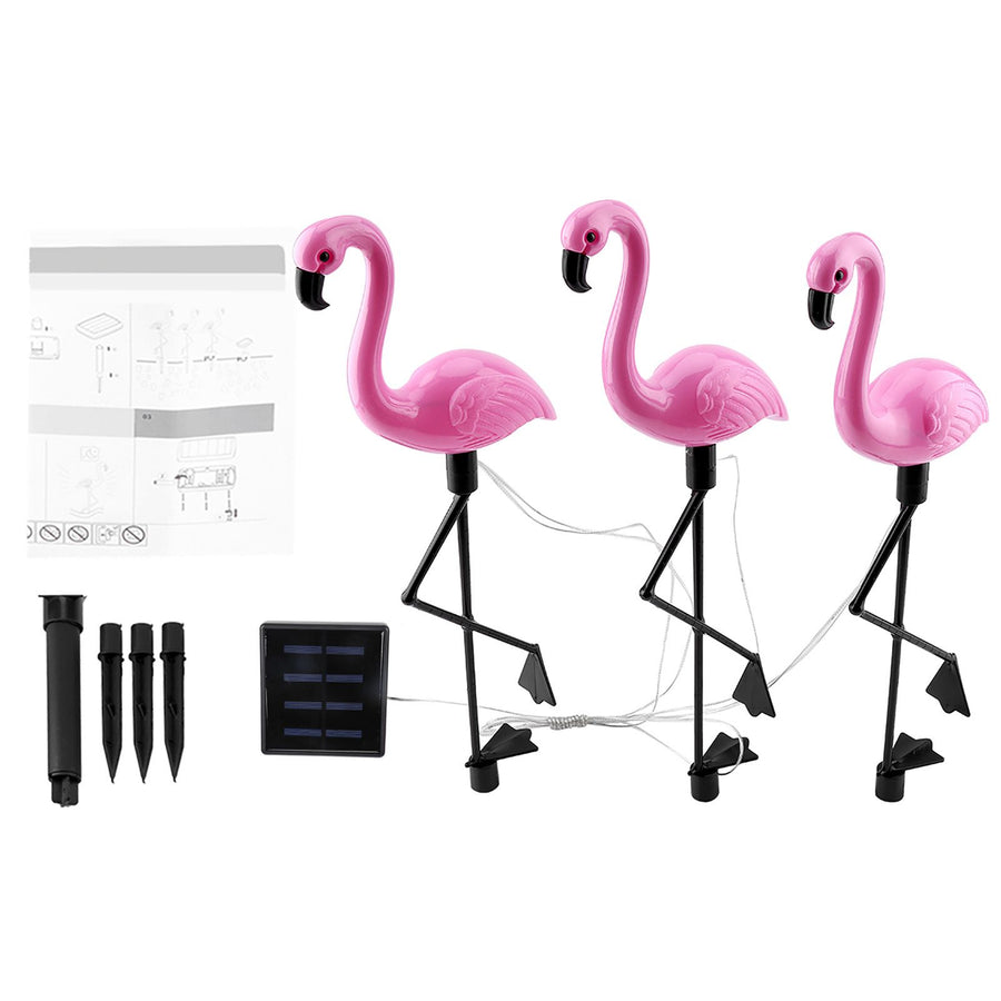 3 In 1 LED Flamingo Solar Power Light for Outdoor Waterproof Yard Garden Lawn Lamp