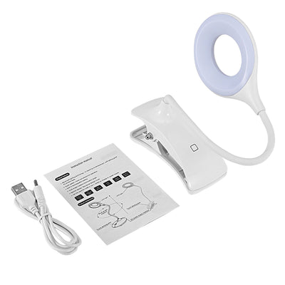 Rechargeable Clip on Clamp LED Lights Desk Table Lamp Eye Care for Reading Study Lighting